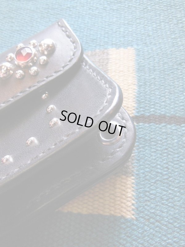 画像5: RAWHIDE STUDDED & JEWELED TRUCKERS WALLET LOT-501B/BLACK