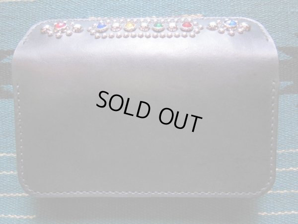 画像11: RAWHIDE STUDDED & JEWELED TRUCKERS WALLET LOT-501B/BLACK