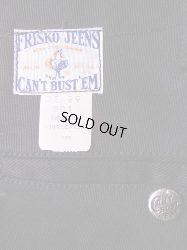 画像6: 1960'S DEADSTOCK CAN'T BUST'EM FRISKO JEENS BLACK SZ 32X29