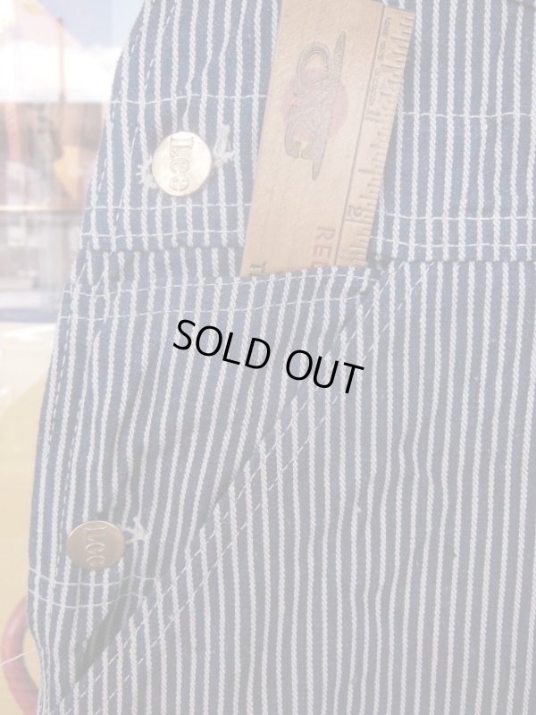 画像9: 1970'S DEADSTOCK (ONE WASHED) LEE HICKORY STRIPE OVERALLS LOT 98SB 38X32 