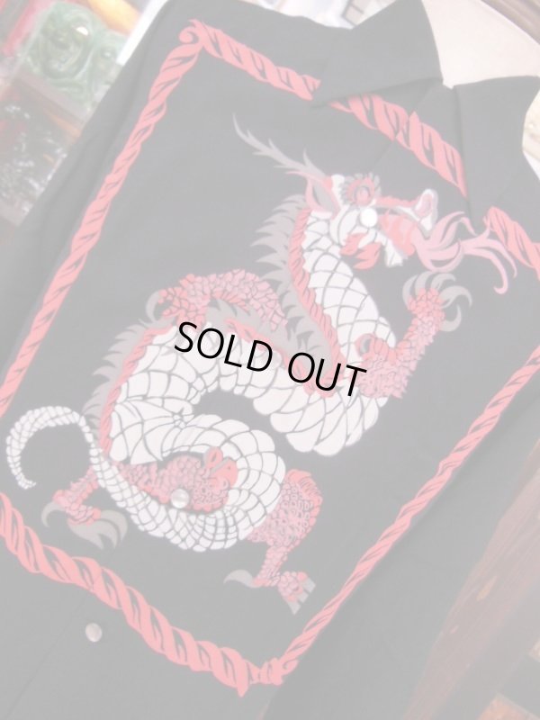 画像11: The Groovin High Vintage Style 50‘S Dragon panel Box Shirt Long Sleeves /ドラゴンパネル/黒/L