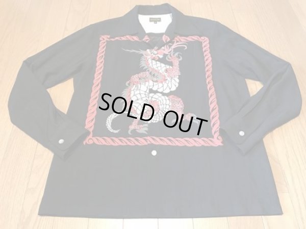 画像7: The Groovin High Vintage Style 50‘S Dragon panel Box Shirt Long Sleeves /ドラゴンパネル/黒/L