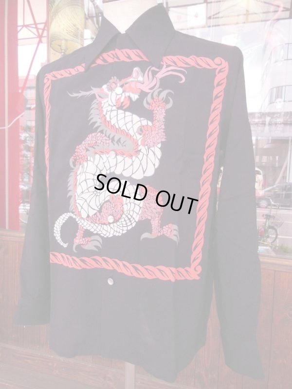 画像12: The Groovin High Vintage Style 50‘S Dragon panel Box Shirt Long Sleeves /ドラゴンパネル/黒/L