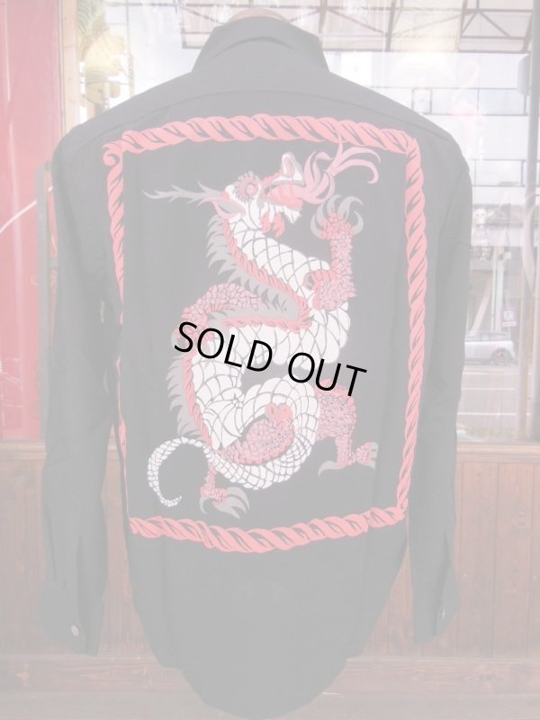 画像16: The Groovin High Vintage Style 50‘S Dragon panel Box Shirt Long Sleeves /ドラゴンパネル/黒/L