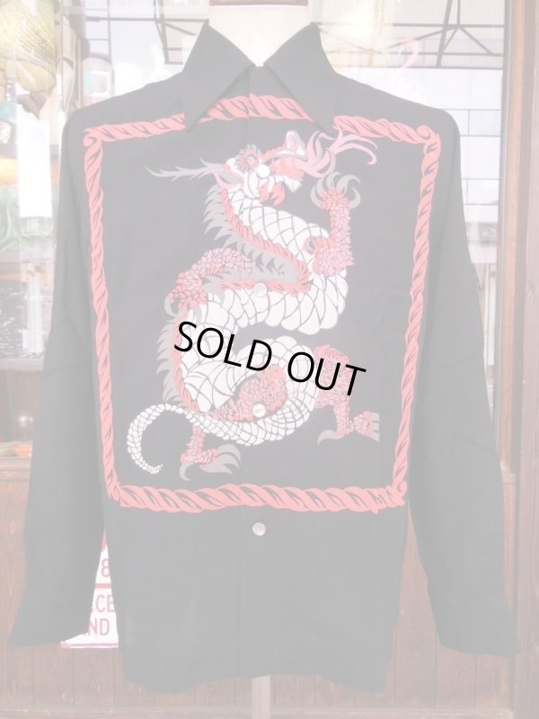 画像13: The Groovin High Vintage Style 50‘S Dragon panel Box Shirt Long Sleeves /ドラゴンパネル/黒/L