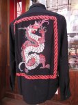 画像14: The Groovin High Vintage Style 50‘S Dragon panel Box Shirt Long Sleeves /ドラゴンパネル/黒/L