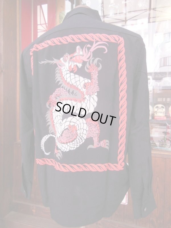 画像15: The Groovin High Vintage Style 50‘S Dragon panel Box Shirt Long Sleeves /ドラゴンパネル/黒/L