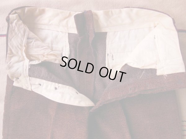 画像14: 1930'S DEADSTOCK BLUE TOP PRINTED CORDS TROUSERS YOUTH14 28X29