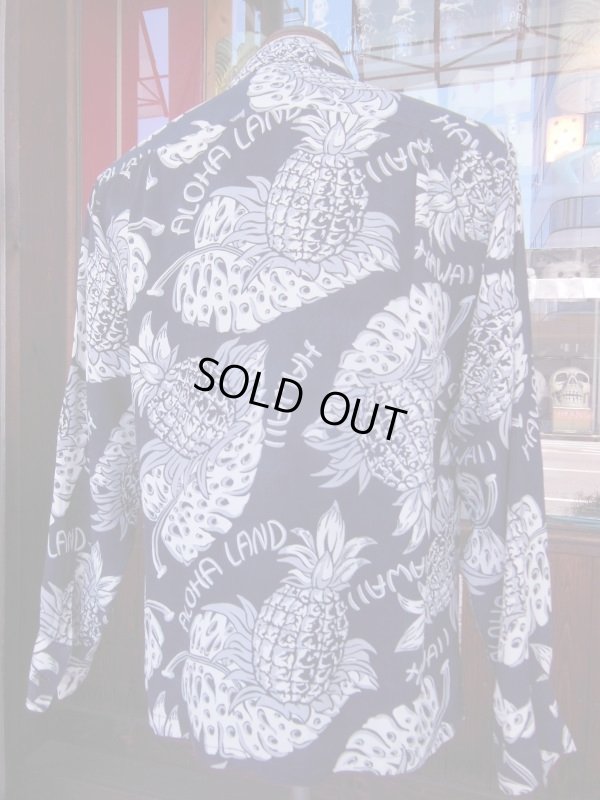 画像7: 1940'S KIHI KIHI PINEAPPLE PRINT RAYON HAWAIIAN SHIRT L/S/SZ/M