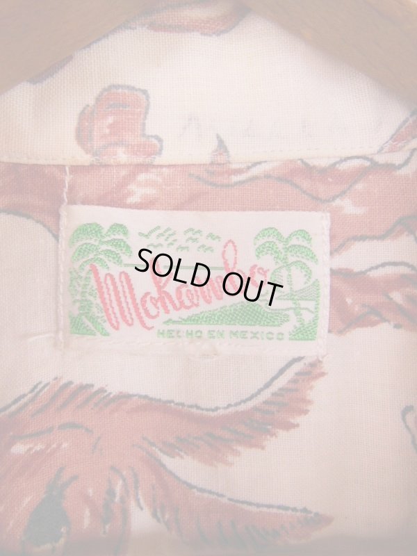画像7: 1950'S MOKAMBO DONKEY PRINTED MEXICAN COTTON SHIRT SZ/MEDIUM