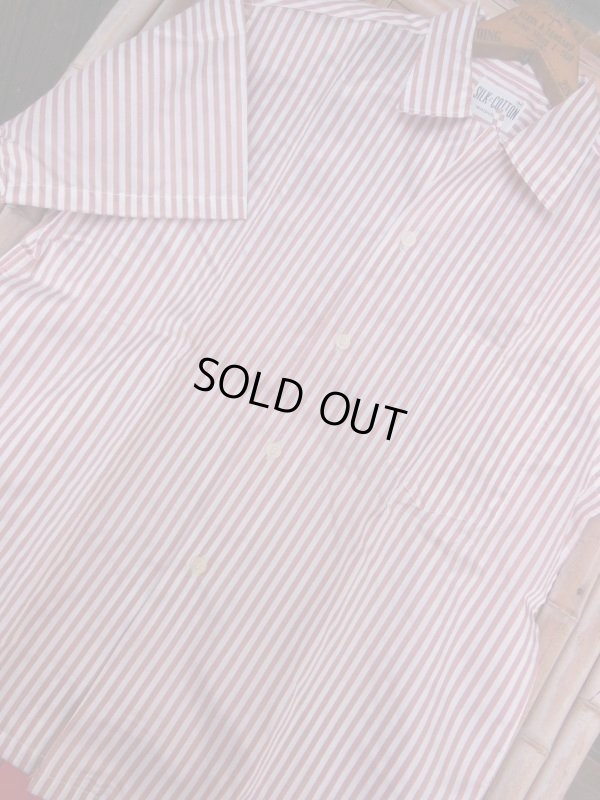 画像9: 1950'S SILK & COTTON STRIPE OPEN COLAR BOX SHIRT SZ/M