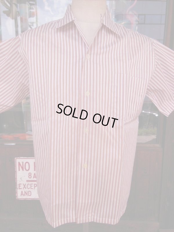 画像12: 1950'S SILK & COTTON STRIPE OPEN COLAR BOX SHIRT SZ/M