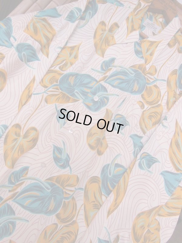 画像9: 1950'S DEADSTOCK SKIPPER RAYON HAWAIIAN SHIRT L/S/SZ/ML