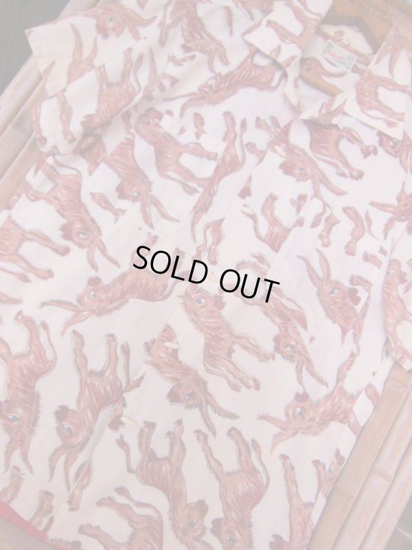 画像8: 1950'S MOKAMBO DONKEY PRINTED MEXICAN COTTON SHIRT SZ/MEDIUM