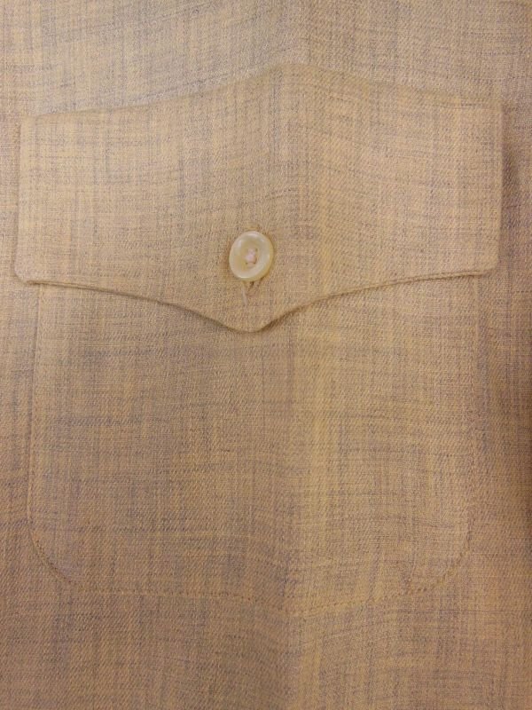 画像5: 1950'S DEADSTOCK MARLBORO LEMON YELLOW FLECK COTTON RAYON SHIRT SZ/M