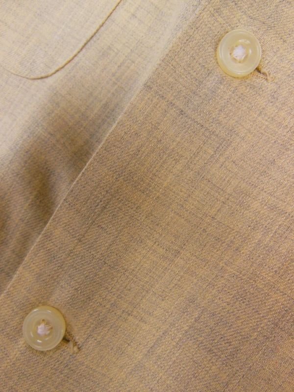 画像9: 1950'S DEADSTOCK MARLBORO LEMON YELLOW FLECK COTTON RAYON SHIRT SZ/M