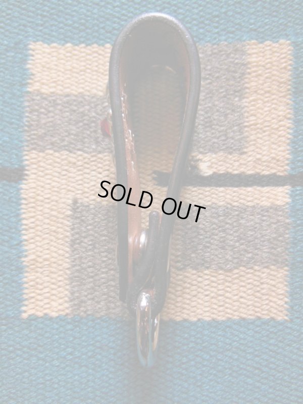 画像3: RAWHIDE 1" 25MM STUDDED & JEWELED KEY HOLDER/BLACK/RED