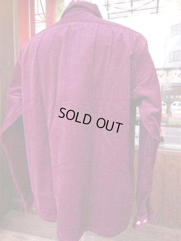 画像10: 1950'S DEADSTOCK TOP CRAFT BURGUNDY CORDUROY SHIRT SZ/LARGEL