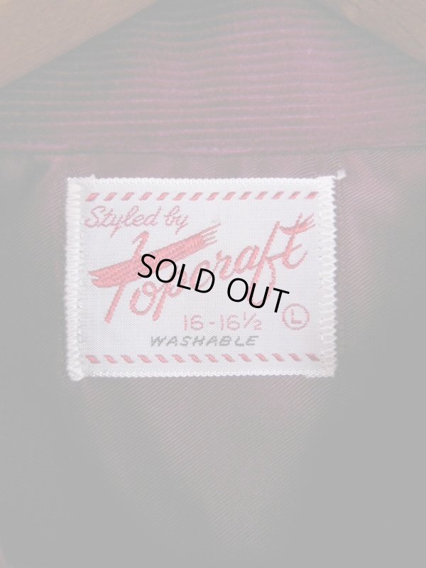 画像4: 1950'S DEADSTOCK TOP CRAFT BURGUNDY CORDUROY SHIRT SZ/LARGEL