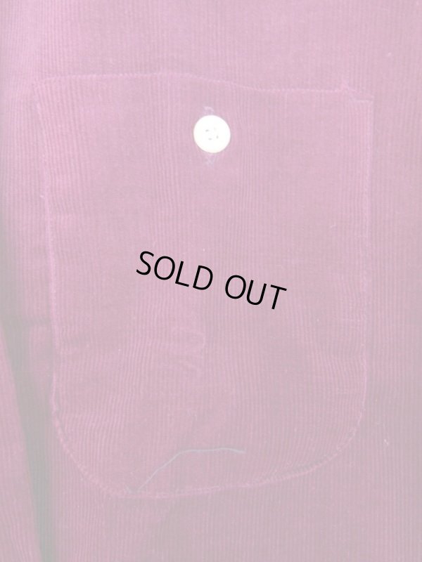 画像11: 1950'S DEADSTOCK TOP CRAFT BURGUNDY CORDUROY SHIRT SZ/LARGEL