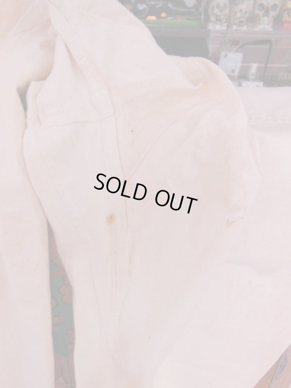 画像18: 1910'S〜 UNKNOWN SLANT POCKET UNBLEACHED COTTON OVERALLS 48X31