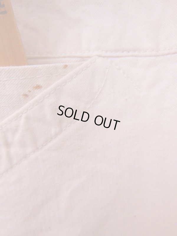 画像8: 1910'S〜 UNKNOWN SLANT POCKET UNBLEACHED COTTON OVERALLS 48X31