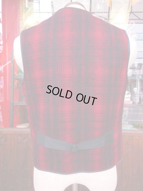 画像6: 1940'S WOOLRICH RED X BLACK PLAID WOOL HUNTING VEST SZ/38