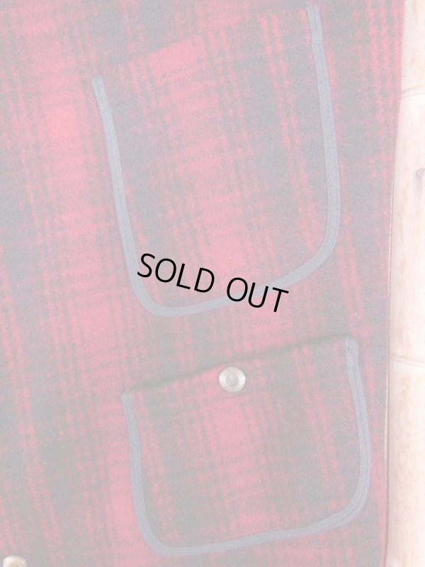 画像8: 1940'S WOOLRICH RED X BLACK PLAID WOOL HUNTING VEST SZ/38