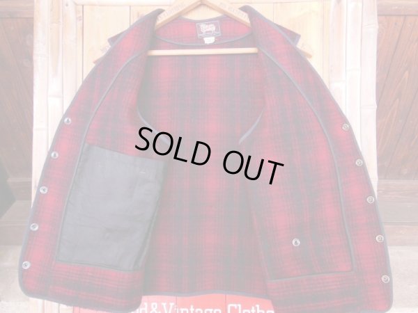 画像14: 1940'S WOOLRICH RED X BLACK PLAID WOOL HUNTING VEST SZ/38