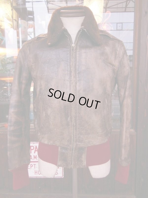 画像5: 1950'S LEATHER GARMENT CO, STEERHIDE BOMBER JACKET SZ/M