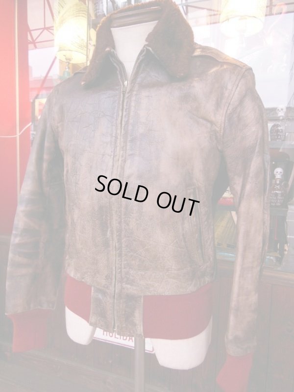画像6: 1950'S LEATHER GARMENT CO, STEERHIDE BOMBER JACKET SZ/M