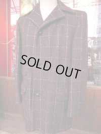 1950'S RIVERDALE DARK BROWN FLECK WOOL CAR COAT SIZE/36