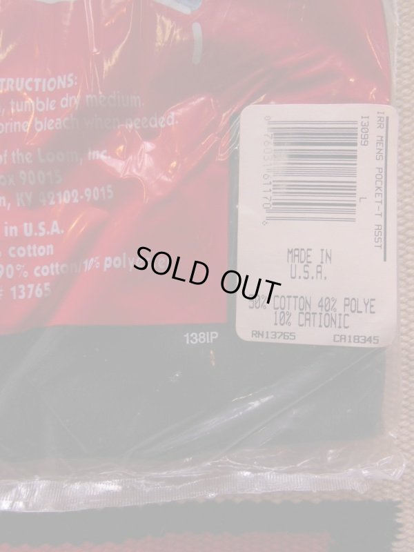 画像10: 1990'S DEADSTOCK NIP FRUIT OF THE ROOM POCKET-TEE/MADE IN U.S.A./黒/SZ/L42-44