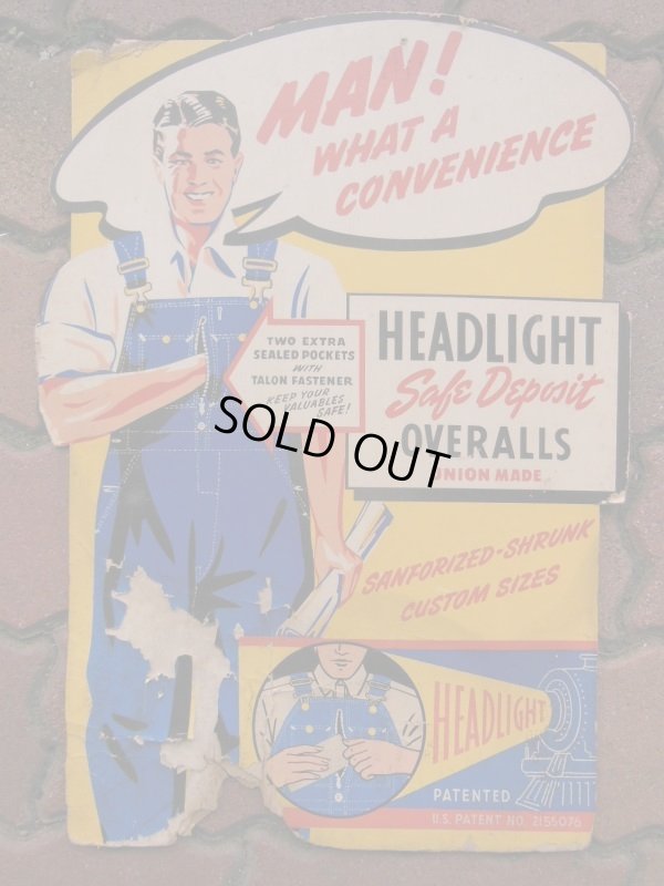 画像5: 1940'S HEADLIGHT ADVERTISING CARDBOARD SIGN