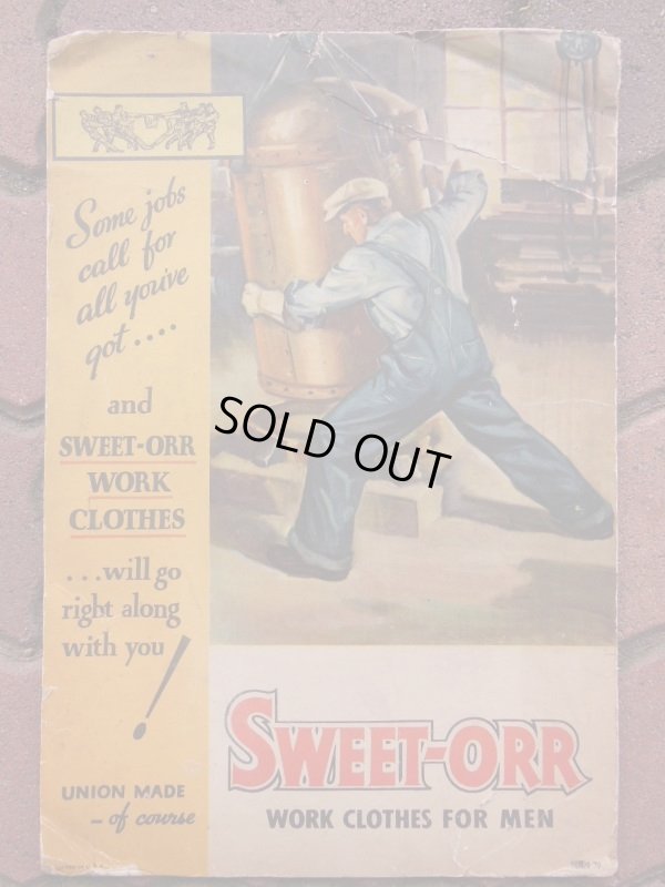 画像5: 1940'S SWEET-ORR ADVERTISING CARDBOARD SIGN