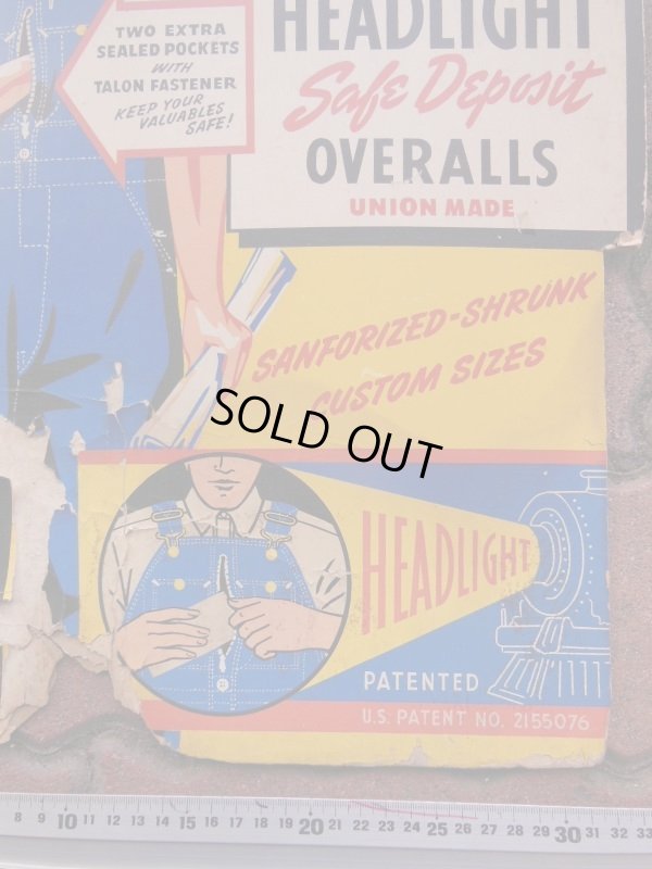 画像10: 1940'S HEADLIGHT ADVERTISING CARDBOARD SIGN