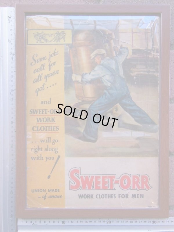 画像2: 1940'S SWEET-ORR ADVERTISING CARDBOARD SIGN  