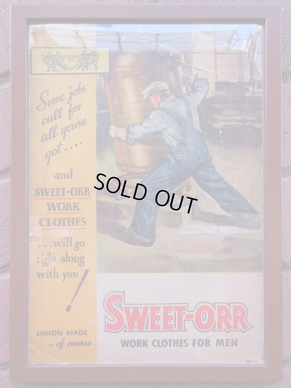 画像1: 1940'S SWEET-ORR ADVERTISING CARDBOARD SIGN  