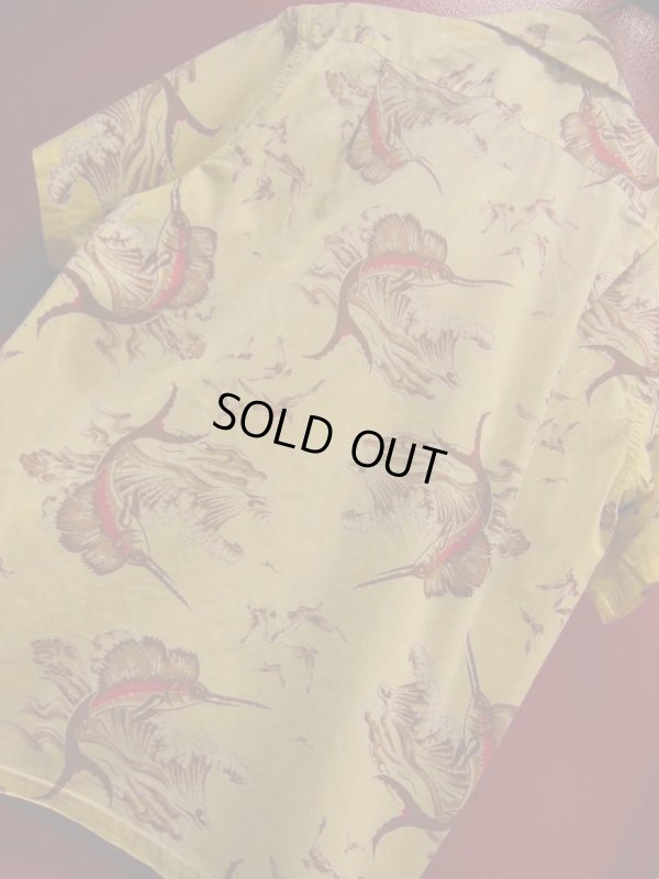 画像9: 1940'S〜 ROBERT BRUES SWORDFISH PRINTED COTTON SPORTS SHIRT SZ/M 