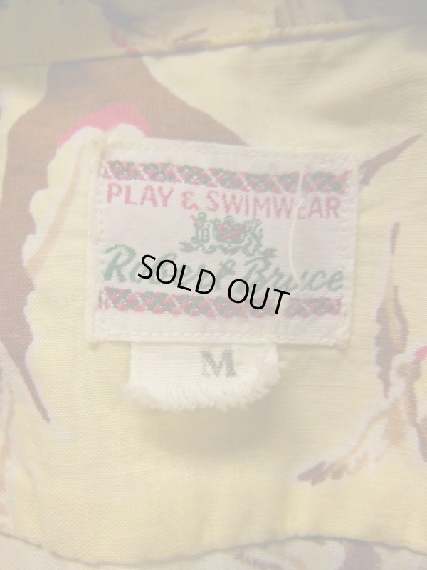 画像3: 1940'S〜 ROBERT BRUES SWORDFISH PRINTED COTTON SPORTS SHIRT SZ/M 