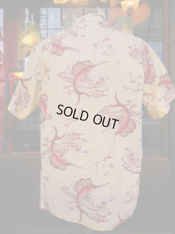 画像20: 1940'S〜 ROBERT BRUES SWORDFISH PRINTED COTTON SPORTS SHIRT SZ/M 