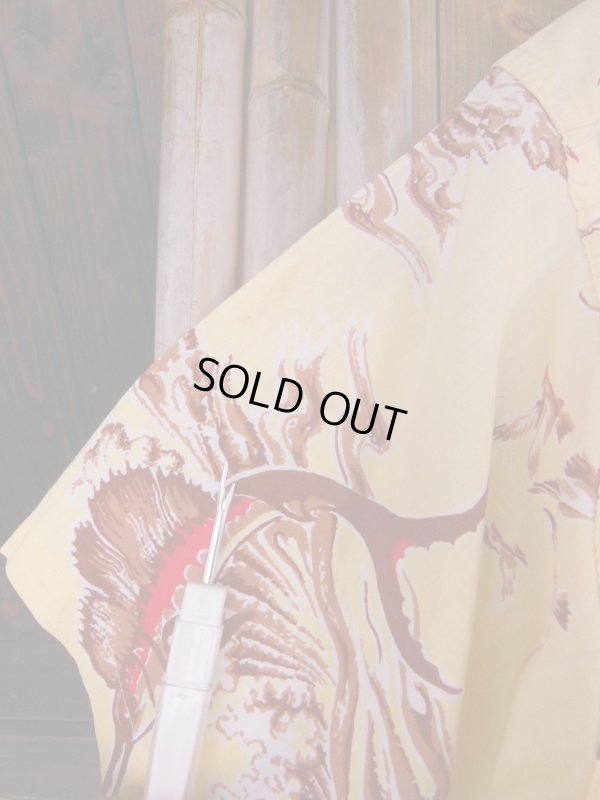 画像14: 1940'S〜 ROBERT BRUES SWORDFISH PRINTED COTTON SPORTS SHIRT SZ/M 