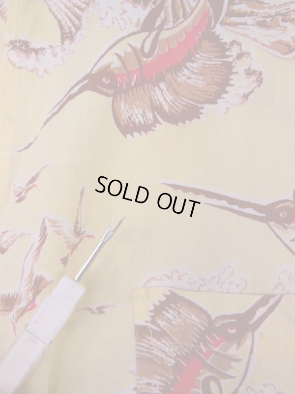 画像12: 1940'S〜 ROBERT BRUES SWORDFISH PRINTED COTTON SPORTS SHIRT SZ/M 