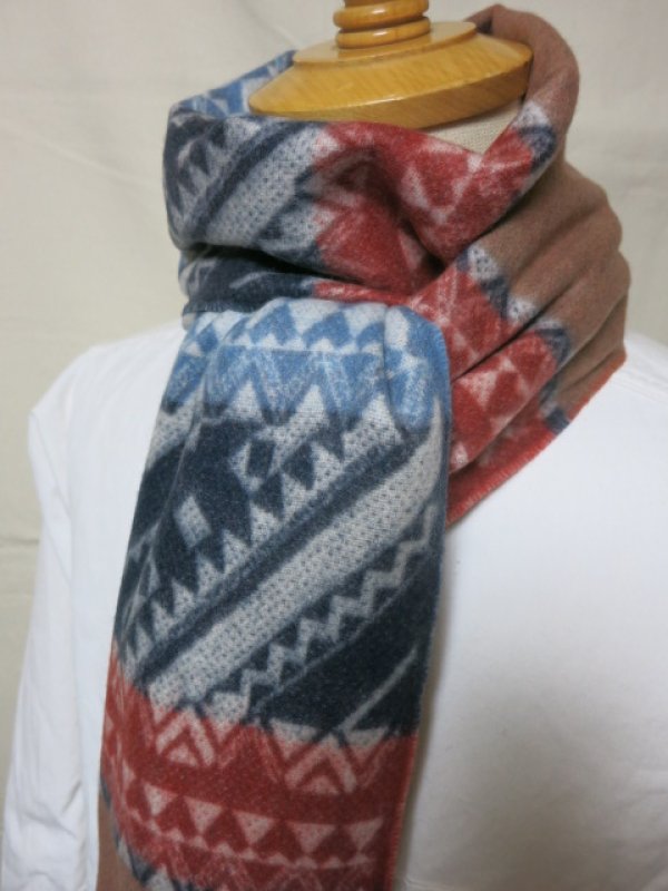 画像10: DAPPER'S Cashmink Scarf by V.FRAAS LOT1210 (ETHNIC) GRAY/RED★NAVY/ORANGE　　