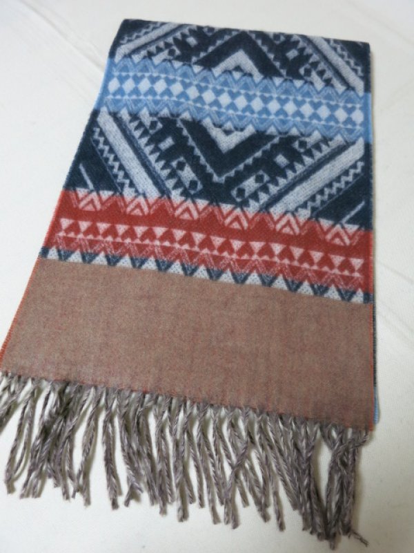 画像13: DAPPER'S Cashmink Scarf by V.FRAAS LOT1210 (ETHNIC) GRAY/RED★NAVY/ORANGE　　