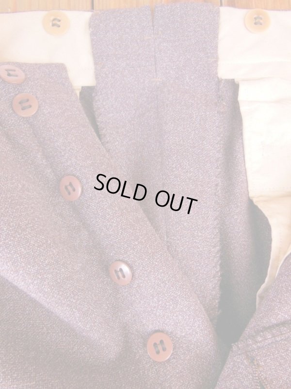 画像10: 1930'S DEADSTOCK 3 PIECE WOOL SINGLE BREAST SUIT SZ/37/W31