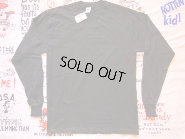画像8: 1990'S NOS RUSSEL ATHLETIC LS TEE/米国製生地使用エルサルバドル製/黒/SZ/Ｍ/デッドストック ロンT
