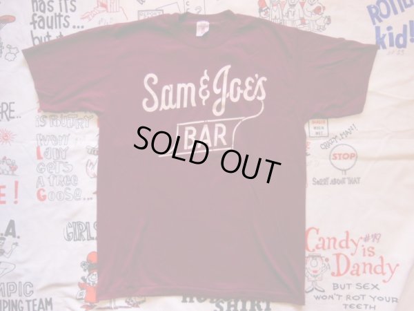画像4: 1980'S NOS SOFFE SAM & JOE'S BAR TEE/米国製/バーガンディー/SZ/L/背面ナンバリング/5