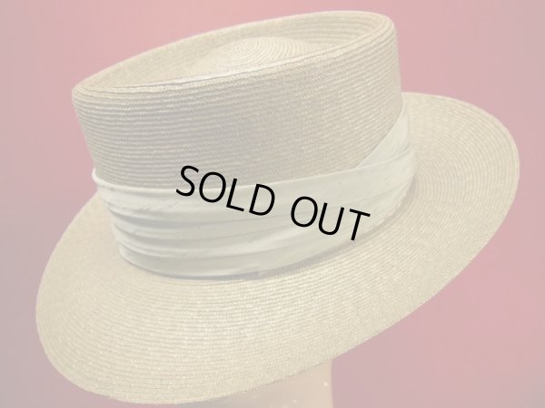 画像17: 1950'S BRIGHAM HOPKINS CO, STRAW PORK PIE HAT/7 (56cm)ビンテージストローハット/ワイドブリム