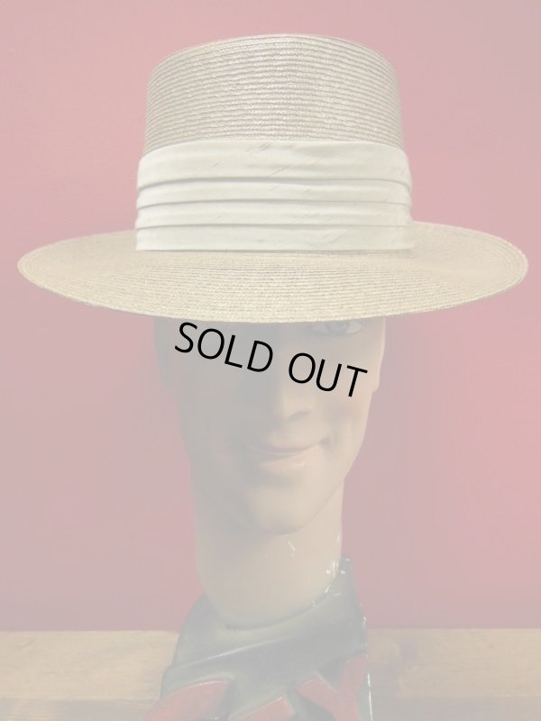 画像3: 1950'S BRIGHAM HOPKINS CO, STRAW PORK PIE HAT/7 (56cm)ビンテージストローハット/ワイドブリム